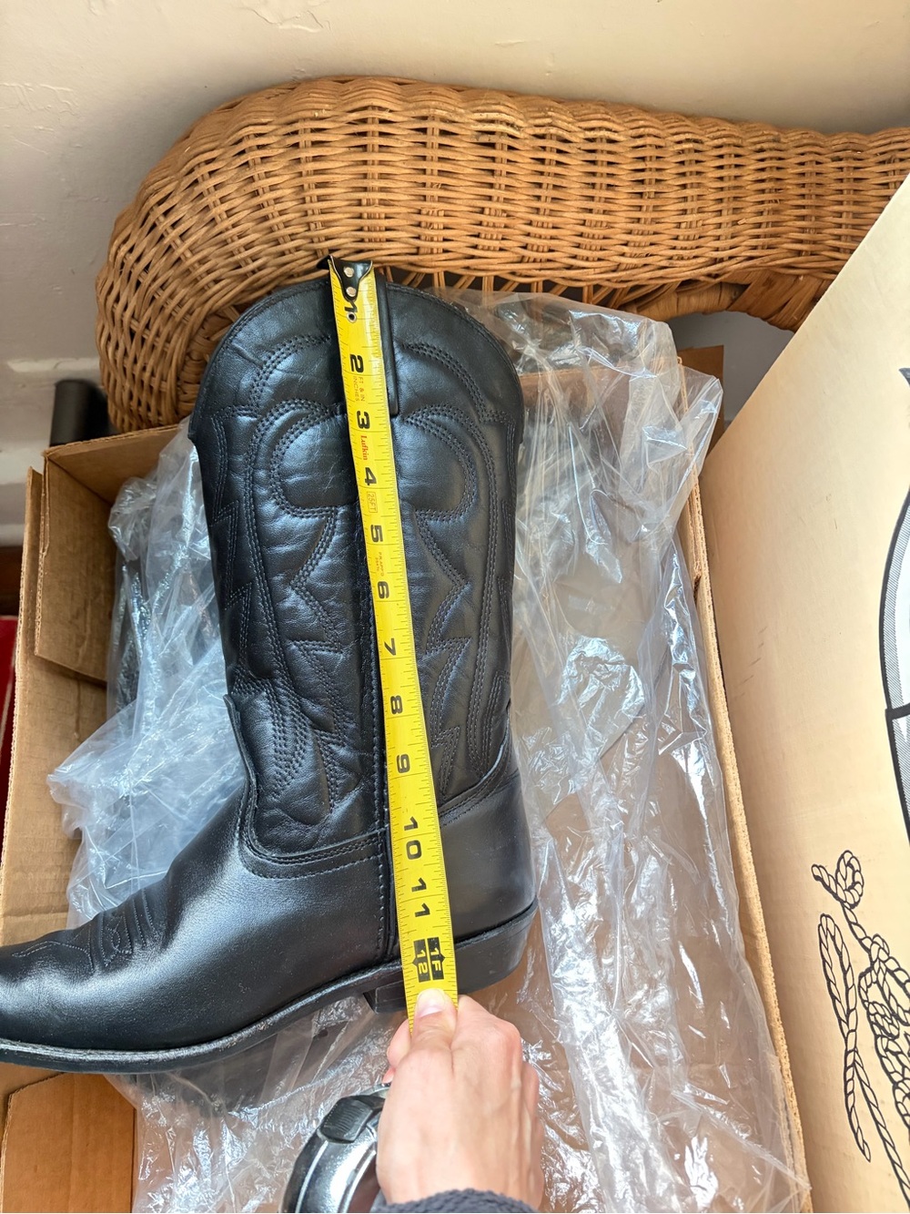 Vintage 1980’s Vittorio Ricci Black Leather Western Cowboy Boots - Picture 6 of 8